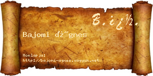 Bajomi Ágnes névjegykártya